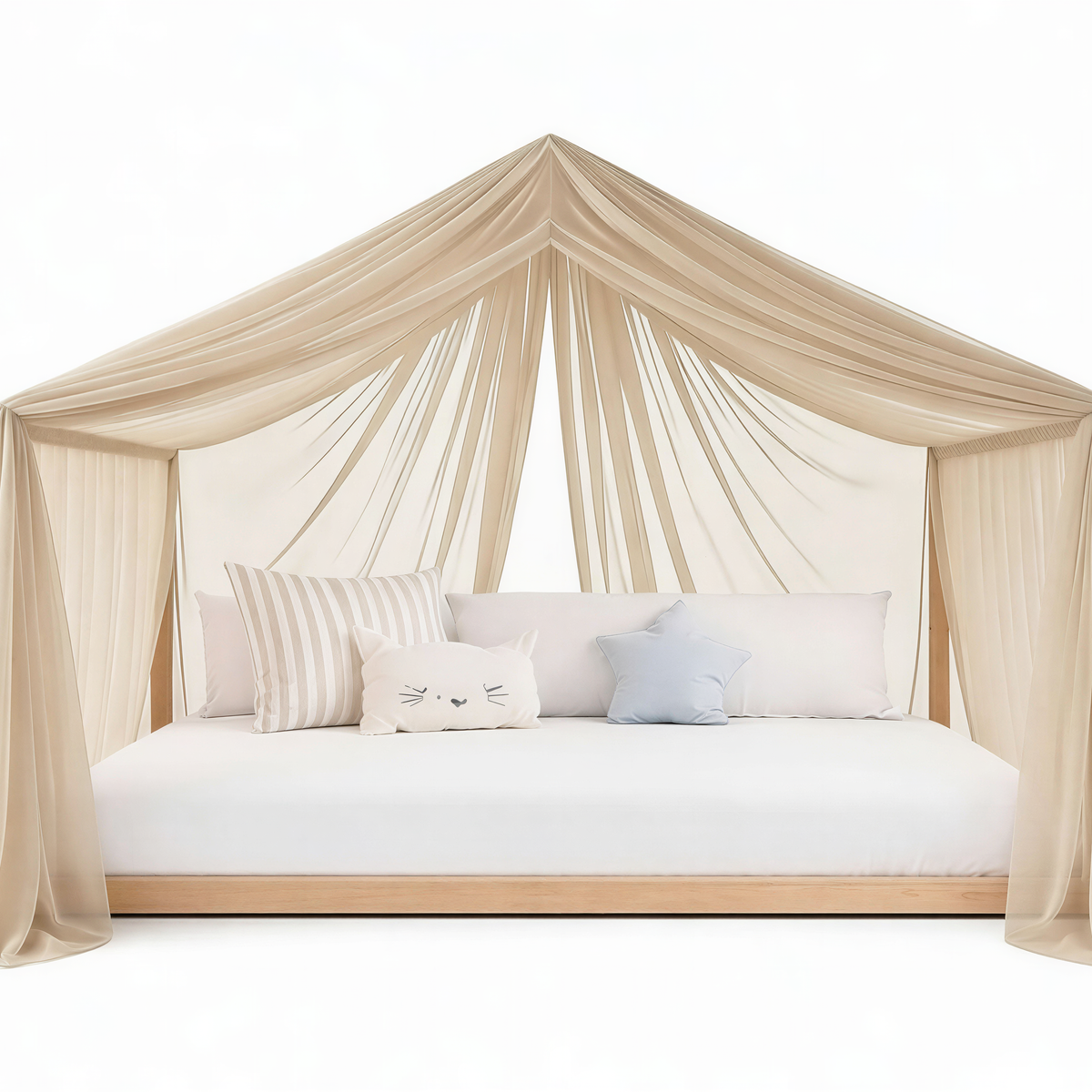 SandDream Montessori Pine House Bed with Slats Included