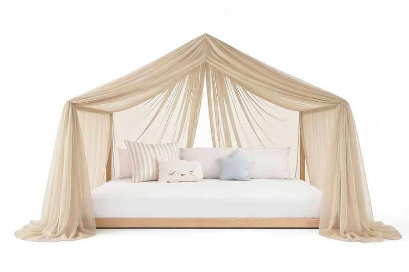SandDream Montessori Pine House Bed with Slats Included