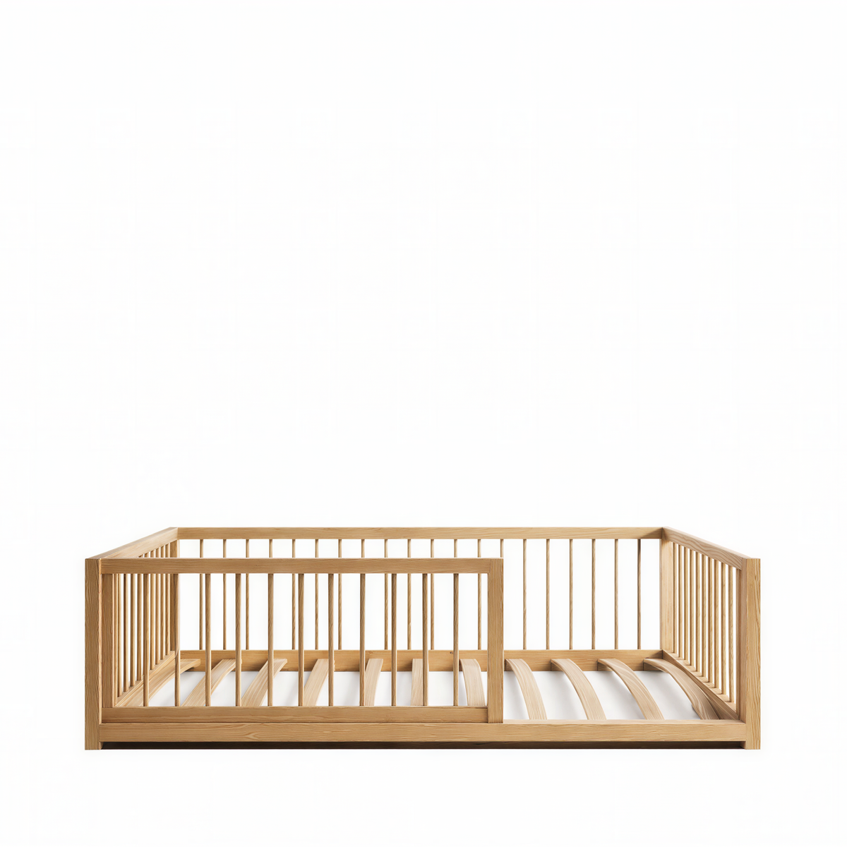 CozyNest Montessori Pine Floor Bed with Removable Rail & Slats Included