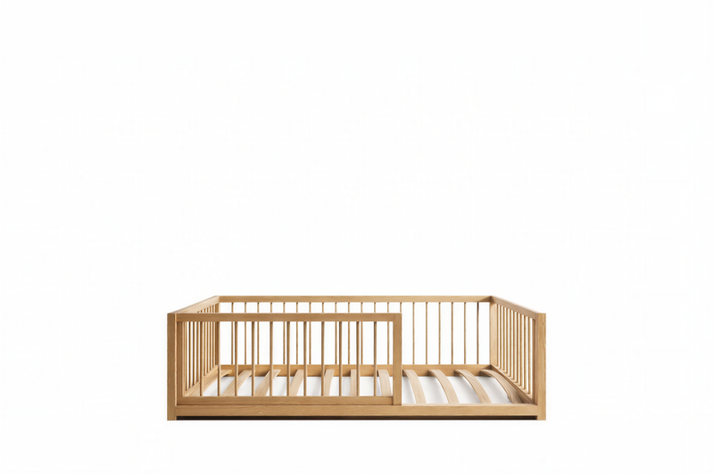CozyNest Montessori Pine Floor Bed with Removable Rail & Slats Included