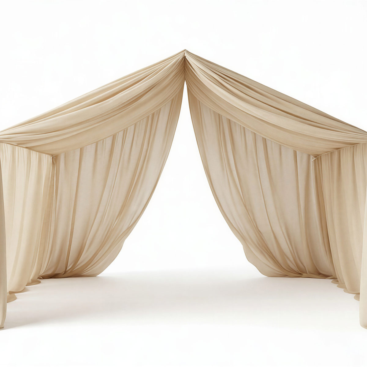 MeadowDream Canopy Curtains (Beige) – Linen, Muslin & Tulle Options for SandDream & LittleDream Beds