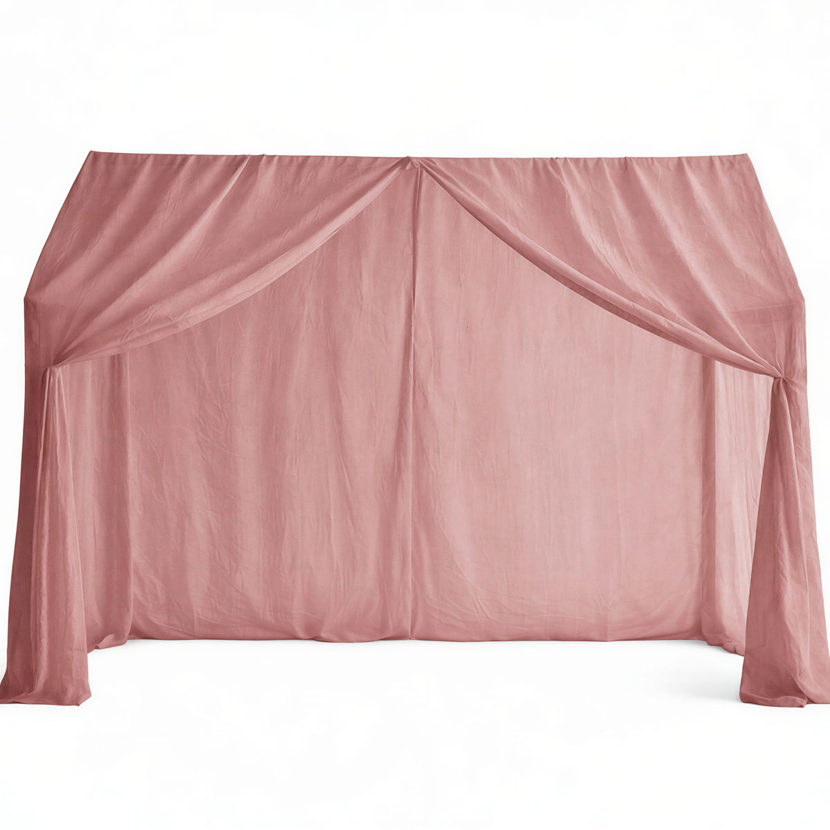 RoseBloom Canopy Curtains (Warm Rose) – Linen, Muslin & Tulle Options for RoseDream & PureNest Beds