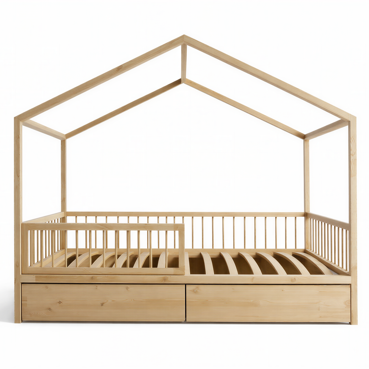 StoreNest Under-Bed Storage Drawers with Wheels & Required Support Legs – Pine Front Panels
