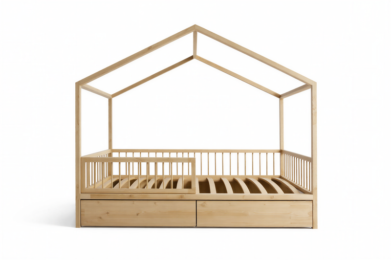 StoreNest Under-Bed Storage Drawers with Wheels & Required Support Legs – Pine Front Panels