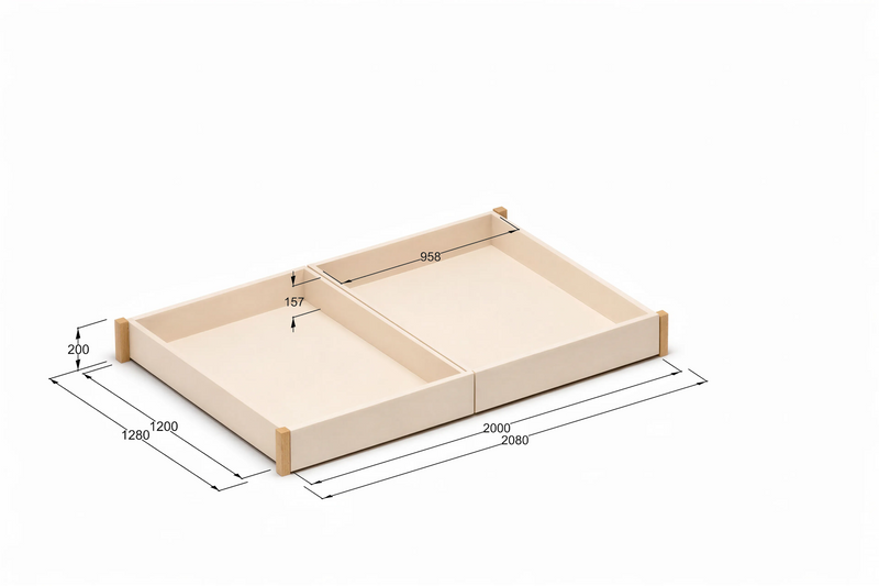 StoreNest Sand Under-Bed Storage Drawers with Wheels & Required Support Legs