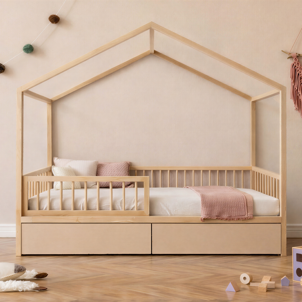 StoreNest Sand Under-Bed Storage Drawers with Wheels & Required Support Legs