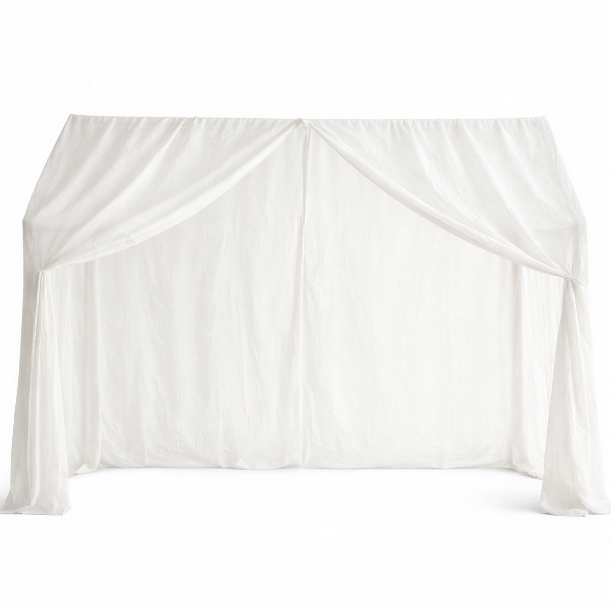 CloudBloom Canopy Curtains (Neutral) – Linen, Muslin & Tulle Options for RoseDream & PureNest Beds