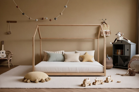 PureNest Montessori Pine House Bed with Slats Included