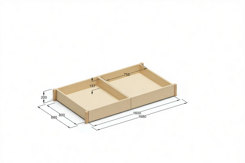 StoreNest Sand Under-Bed Storage Drawers with Wheels & Required Support Legs