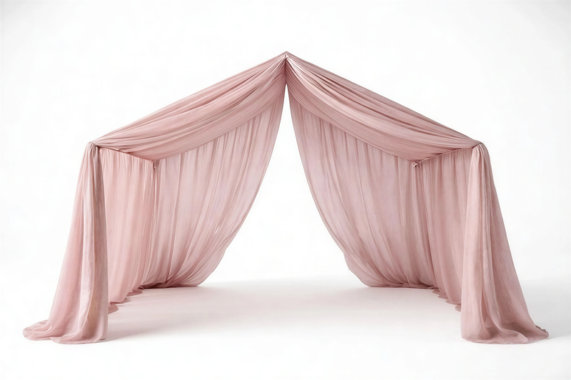 BlushDream Canopy Curtains (Rose) – Linen, Muslin & Tulle Options for SandDream & LittleDream Beds