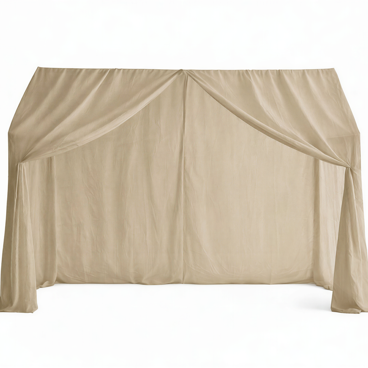 MeadowBloom Canopy Curtains (Warm) – Linen, Muslin & Tulle Options for RoseDream & PureNest Beds