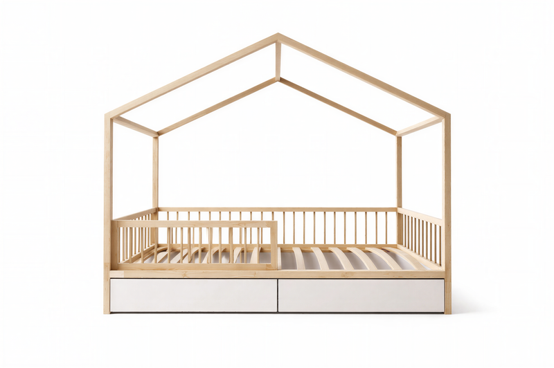 StoreNest White Under-Bed Storage Drawers with Wheels & Required Support Legs