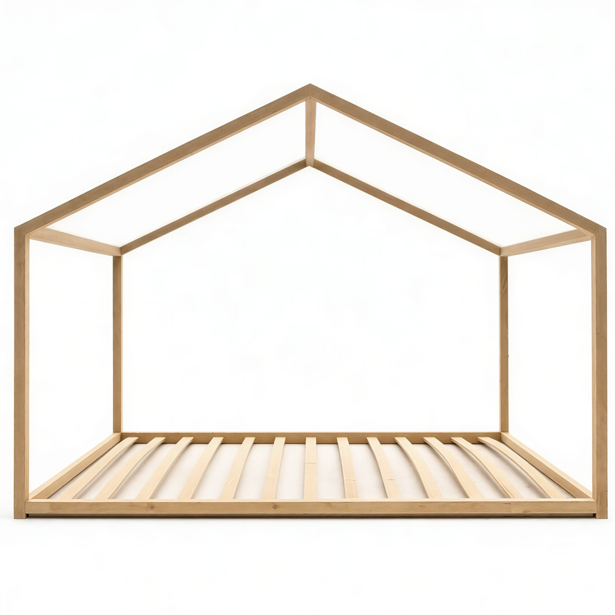 SandDream Montessori Pine House Bed with Slats Included